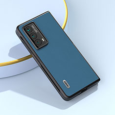 Coque Luxe Cuir et Plastique Housse Etui Mat BH2 pour Huawei Honor Magic Vs2 5G Bleu