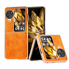 Coque Luxe Cuir et Plastique Housse Etui Mat BH29 pour Oppo Find N3 Flip 5G Orange