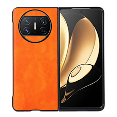 Coque Luxe Cuir et Plastique Housse Etui Mat BH3 pour Huawei Mate X3 Orange