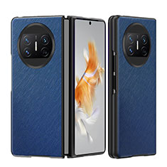 Coque Luxe Cuir et Plastique Housse Etui Mat BH4 pour Huawei Mate X3 Bleu