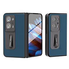 Coque Luxe Cuir et Plastique Housse Etui Mat BH5 pour Oppo Find N2 5G Bleu