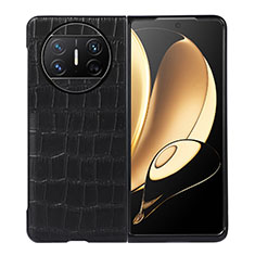 Coque Luxe Cuir et Plastique Housse Etui Mat BH6 pour Huawei Mate X3 Noir