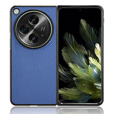 Coque Luxe Cuir et Plastique Housse Etui Mat BY1 pour OnePlus Open 5G Bleu