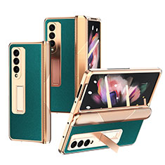Coque Luxe Cuir et Plastique Housse Etui Mat C01 pour Samsung Galaxy Z Fold3 5G Vert