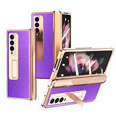 Coque Luxe Cuir et Plastique Housse Etui Mat C01 pour Samsung Galaxy Z Fold4 5G Violet