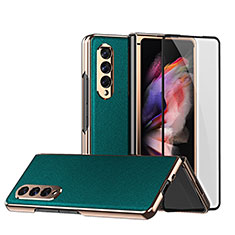 Coque Luxe Cuir et Plastique Housse Etui Mat C02 pour Samsung Galaxy Z Fold3 5G Vert