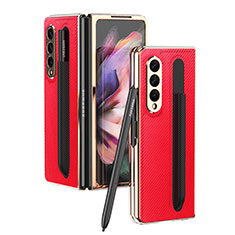 Coque Luxe Cuir et Plastique Housse Etui Mat C04 pour Samsung Galaxy Z Fold3 5G Rouge