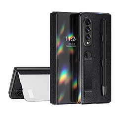 Coque Luxe Cuir et Plastique Housse Etui Mat C07 pour Samsung Galaxy Z Fold3 5G Noir