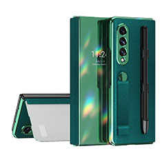 Coque Luxe Cuir et Plastique Housse Etui Mat C07 pour Samsung Galaxy Z Fold3 5G Vert