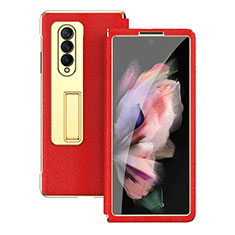 Coque Luxe Cuir et Plastique Housse Etui Mat C08 pour Samsung Galaxy Z Fold3 5G Rouge