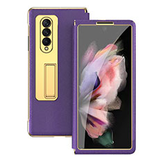 Coque Luxe Cuir et Plastique Housse Etui Mat C08 pour Samsung Galaxy Z Fold3 5G Violet