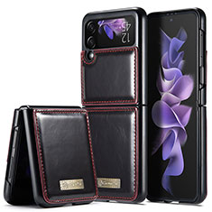 Coque Luxe Cuir et Plastique Housse Etui Mat CS1 pour Samsung Galaxy Z Flip3 5G Rouge