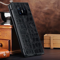 Coque Luxe Cuir et Plastique Housse Etui Mat DL2 pour Huawei Mate X5 Noir