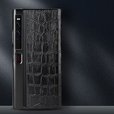 Coque Luxe Cuir et Plastique Housse Etui Mat DL2 pour Huawei Mate Xs 2 Noir