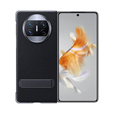 Coque Luxe Cuir et Plastique Housse Etui Mat GS1 pour Huawei Mate X3 Noir