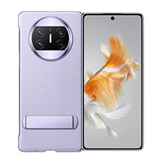 Coque Luxe Cuir et Plastique Housse Etui Mat GS1 pour Huawei Mate X3 Violet