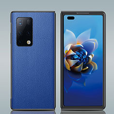 Coque Luxe Cuir et Plastique Housse Etui Mat GS2 pour Huawei Mate X2 Bleu