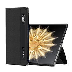 Coque Luxe Cuir et Plastique Housse Etui Mat GS3 pour Huawei Honor Magic V2 5G Noir