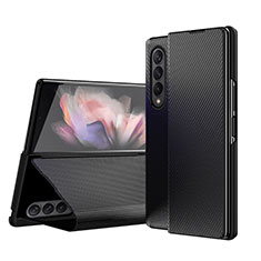 Coque Luxe Cuir et Plastique Housse Etui Mat H01 pour Samsung Galaxy Z Fold4 5G Noir