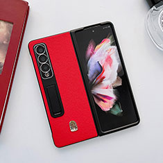 Coque Luxe Cuir et Plastique Housse Etui Mat L03 pour Samsung Galaxy Z Fold3 5G Rouge
