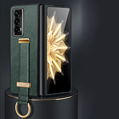 Coque Luxe Cuir et Plastique Housse Etui Mat LD1 pour Huawei Honor Magic V2 5G Vert