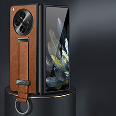 Coque Luxe Cuir et Plastique Housse Etui Mat LD1 pour OnePlus Open 5G Marron