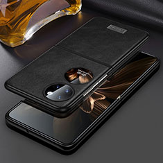 Coque Luxe Cuir et Plastique Housse Etui Mat LD3 pour Huawei Pocket S Noir