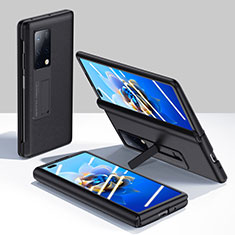 Coque Luxe Cuir et Plastique Housse Etui Mat QK1 pour Huawei Mate X2 Noir