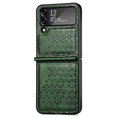 Coque Luxe Cuir et Plastique Housse Etui Mat R02 pour Samsung Galaxy Z Flip4 5G Vert