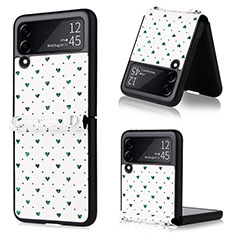 Coque Luxe Cuir et Plastique Housse Etui Mat R07 pour Samsung Galaxy Z Flip3 5G Vert