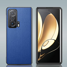 Coque Luxe Cuir et Plastique Housse Etui Mat S02 pour Huawei Honor Magic Vs Ultimate 5G Bleu