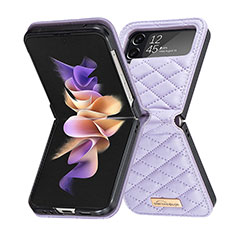 Coque Luxe Cuir et Plastique Housse Etui Mat S02 pour Samsung Galaxy Z Flip4 5G Violet