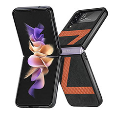 Coque Luxe Cuir et Plastique Housse Etui Mat S05 pour Samsung Galaxy Z Flip4 5G Noir