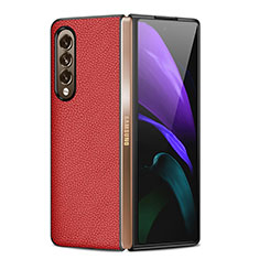 Coque Luxe Cuir et Plastique Housse Etui Mat S05 pour Samsung Galaxy Z Fold3 5G Rouge