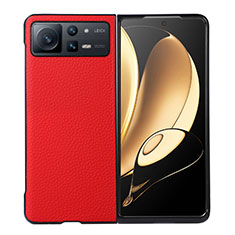Coque Luxe Cuir et Plastique Housse Etui Mat S05 pour Xiaomi Mix Fold 2 5G Rouge