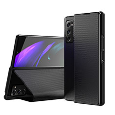 Coque Luxe Cuir et Plastique Housse Etui Mat S07 pour Samsung Galaxy Z Fold2 5G Noir