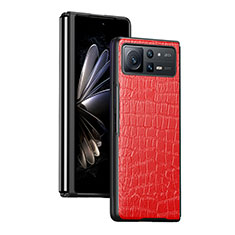 Coque Luxe Cuir et Plastique Housse Etui Mat S07 pour Xiaomi Mix Fold 2 5G Rouge