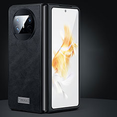 Coque Luxe Cuir et Plastique Housse Etui Mat SD1 pour Huawei Mate X3 Noir