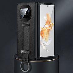 Coque Luxe Cuir et Plastique Housse Etui Mat SD3 pour Huawei Mate X3 Noir