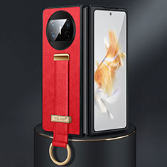 Coque Luxe Cuir et Plastique Housse Etui Mat SD3 pour Huawei Mate X5 Rouge