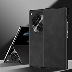 Coque Luxe Cuir et Plastique Housse Etui Mat SY1 pour OnePlus Open 5G Noir