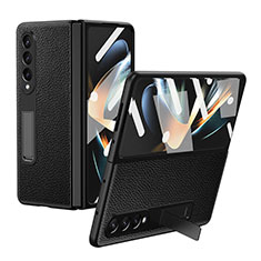 Coque Luxe Cuir et Plastique Housse Etui Mat T01 pour Samsung Galaxy Z Fold3 5G Noir