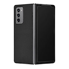 Coque Luxe Cuir et Plastique Housse Etui Mat T03 pour Samsung Galaxy Z Fold2 5G Noir