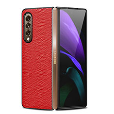Coque Luxe Cuir et Plastique Housse Etui Mat Z01 pour Samsung Galaxy Z Fold3 5G Rouge