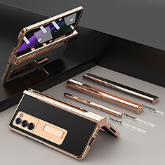 Coque Luxe Cuir et Plastique Housse Etui Mat Z05 pour Samsung Galaxy Z Fold2 5G Noir
