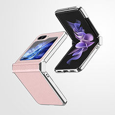 Coque Luxe Cuir et Plastique Housse Etui Mat ZL1 pour Samsung Galaxy Z Flip5 5G Rose