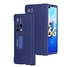 Coque Luxe Cuir et Plastique Housse Etui Mat ZL13 pour Huawei Mate X2 Bleu