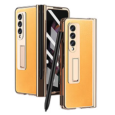 Coque Luxe Cuir et Plastique Housse Etui Mat ZL3 pour Samsung Galaxy Z Fold4 5G Or