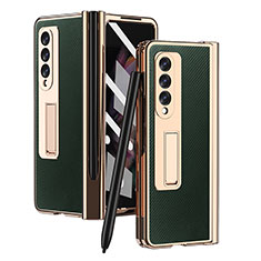 Coque Luxe Cuir et Plastique Housse Etui Mat ZL3 pour Samsung Galaxy Z Fold4 5G Vert