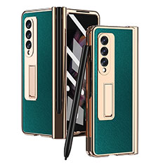 Coque Luxe Cuir et Plastique Housse Etui Mat ZL5 pour Samsung Galaxy Z Fold3 5G Vert